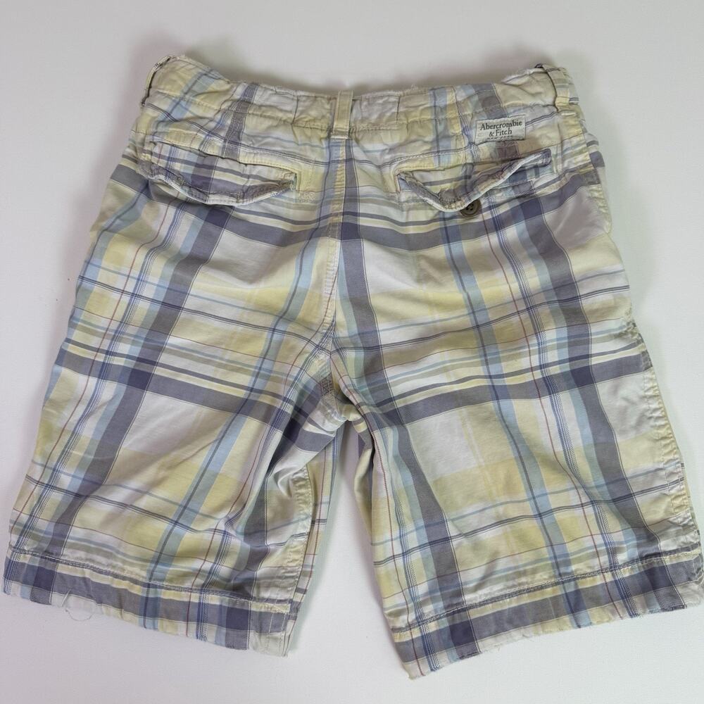Abercrombie & Fitch Y2K Plaid Shorts Mens 30 Button Fly Madras Preppy Summer - Picture 11 of 16